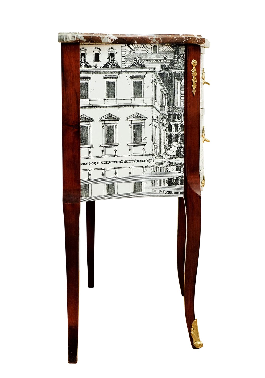 Fornasetti Design Two Drawer Chest With Marble Top photo vintage