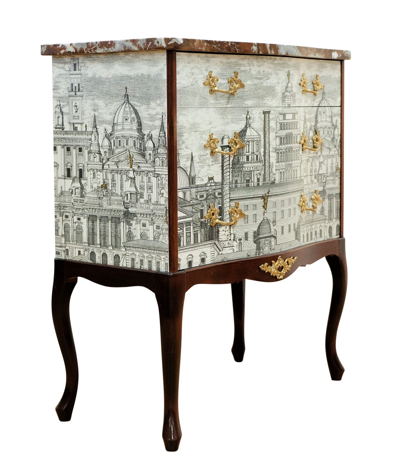 Fornasetti Design Two Drawer Chest With Marble Top photo Furniture