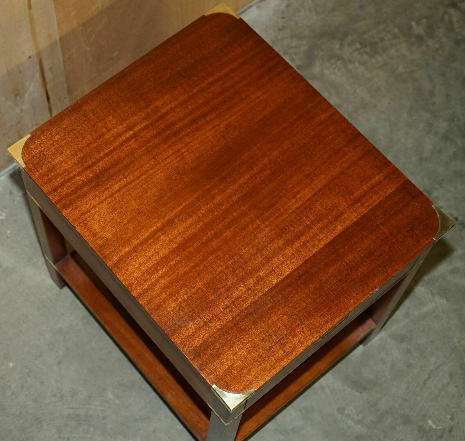 Pair Of Fully Restored Harrods London Military Campaign Single Drawer Side Table photo buy