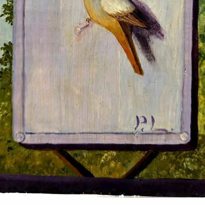 White Fronted Redstart Animal Painting French School Philippe Lazare 20th Century photo for sale