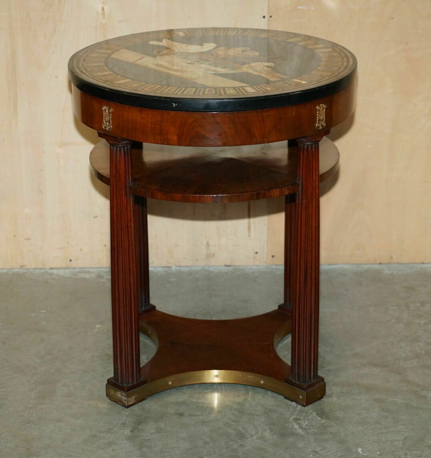 Important Antique Grand Tour Pietra Dura Birds Specimen Marble Centre Table photo for sale