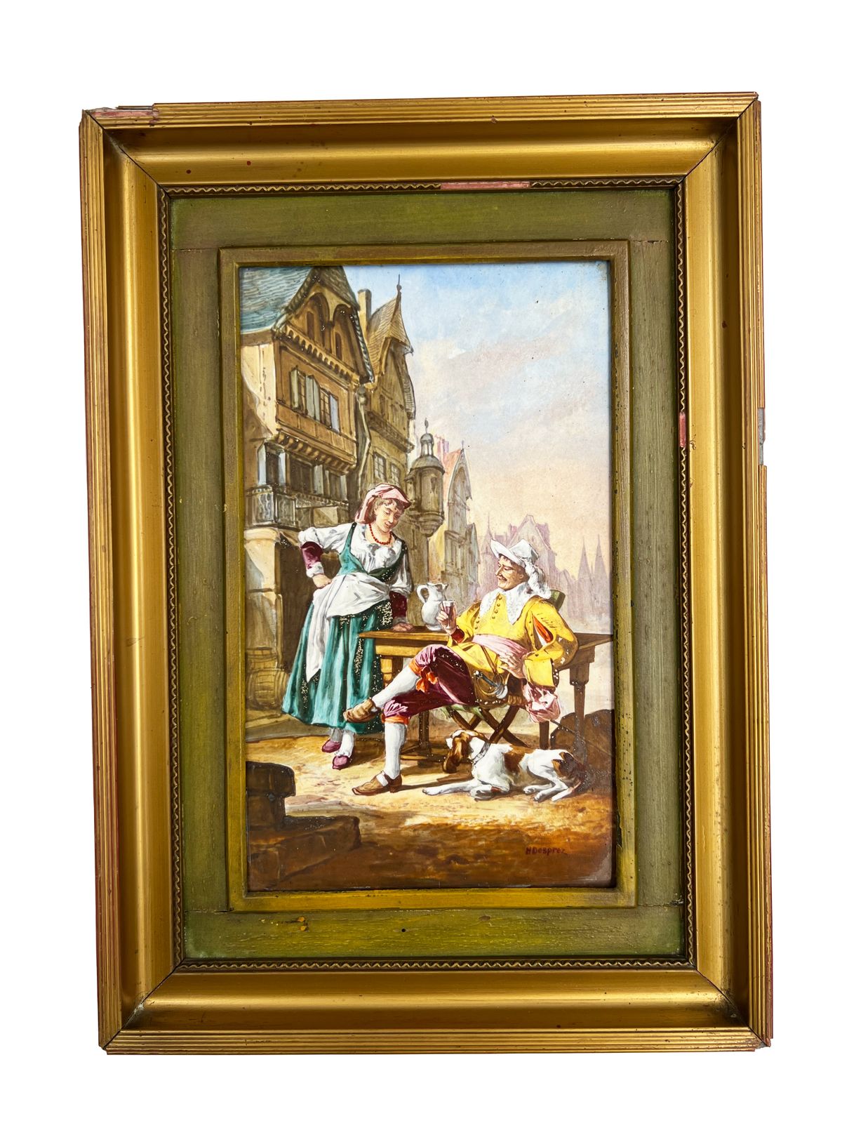 A Fine Pair Of Sevres Style Painted Porcelain Plaques Signed H. Desprez, 20th Century photo Art