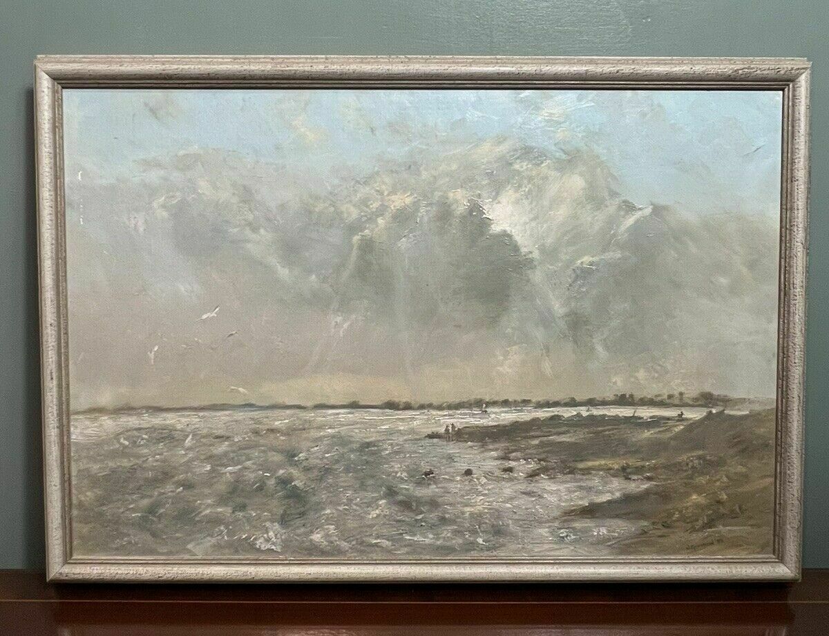 Contemporary Art British School Jill Grinstead Coastal Scene Oil Painting