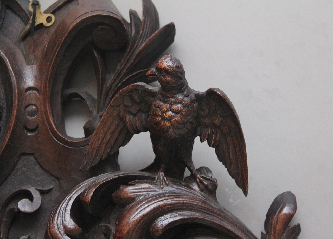 A Fabulous Quality 19th Century French Carved Oak Wall Clock photo vinterior