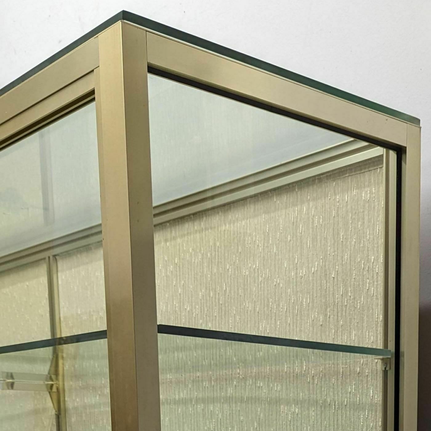 Large Collector's Display Case In Brushed Aluminum 1970 photo buy