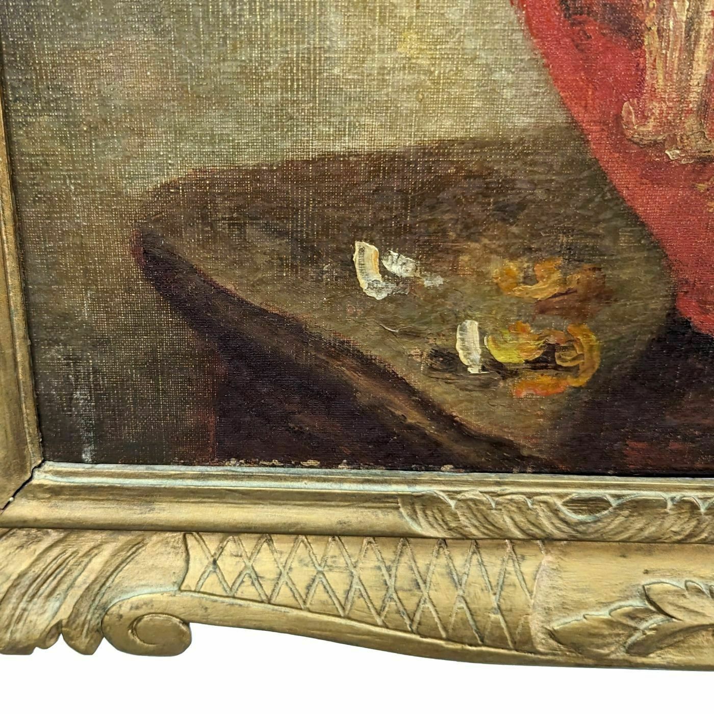 Oil On Canvas With Chrysanthemums By F Maury Dated 1930 photo buy