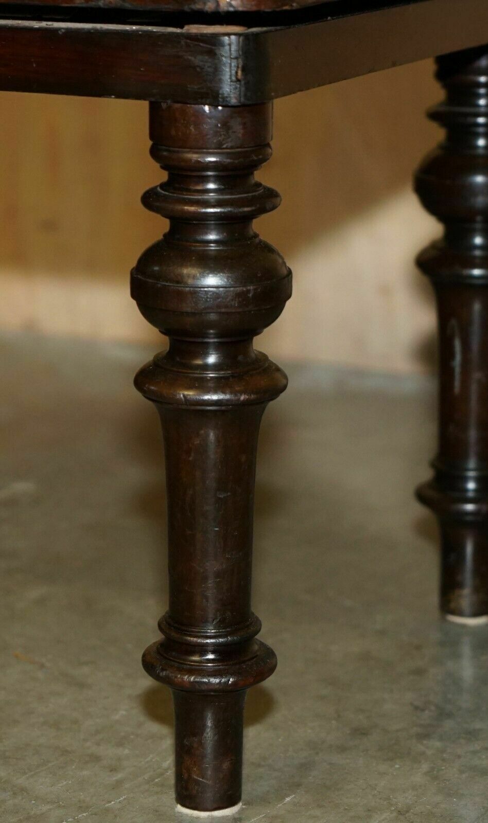 Antique Original Brooks Ltd Victorian Mahogany Campaign Grey Leather Piano Stool photo Furniture