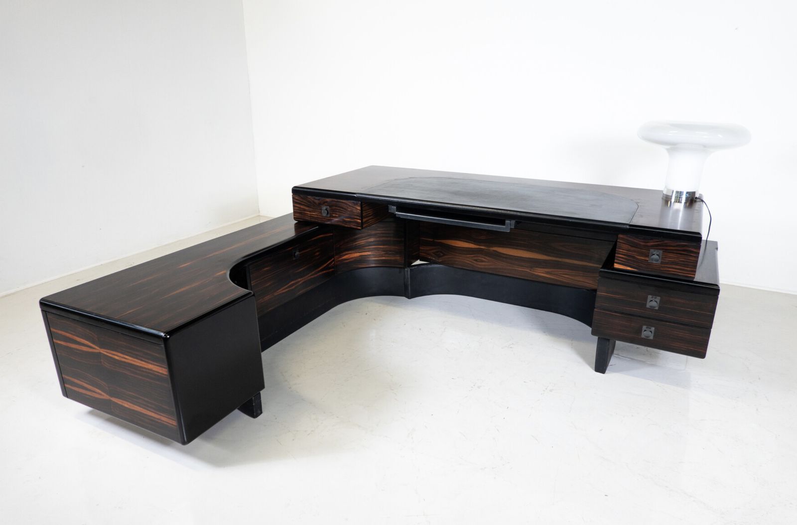 Mid Century Large Executive Wooden Desk, Italy, 1960s
