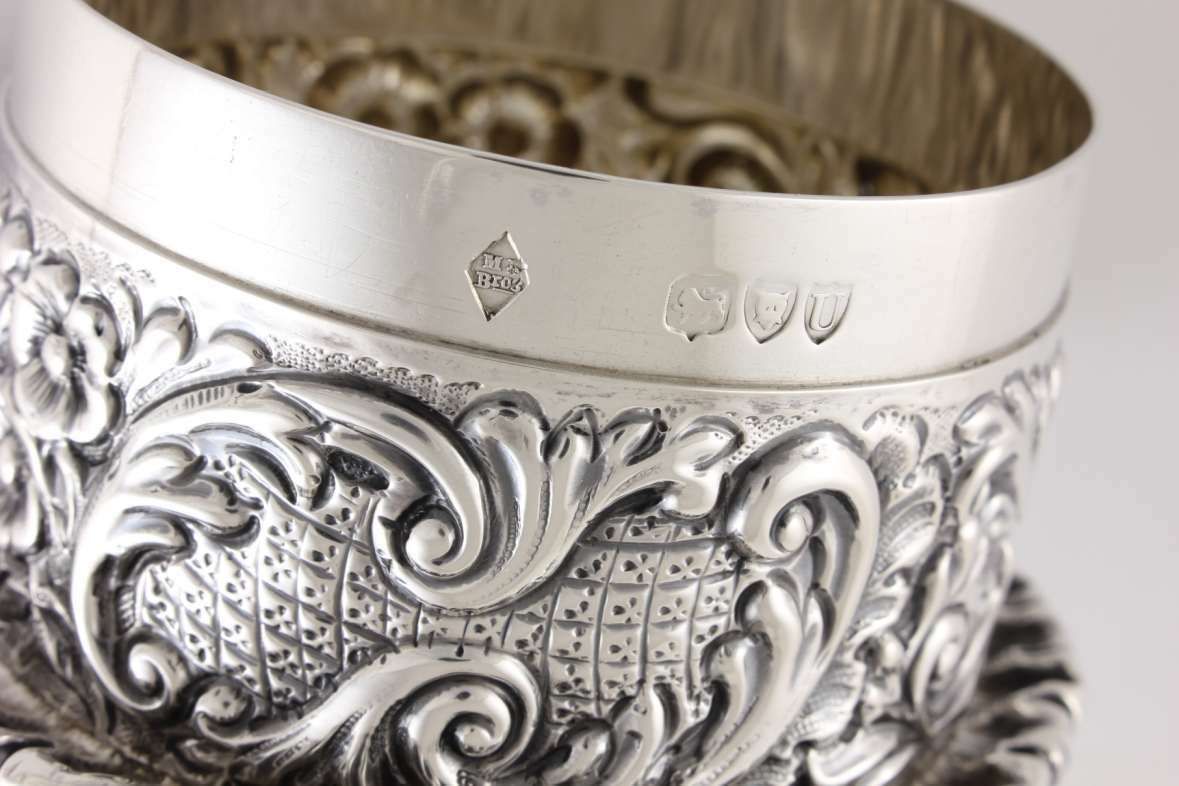 Silver Jewellery Box. Repousse Lidded Trinket Pot. Mappin Brothers. 1895. photo buy