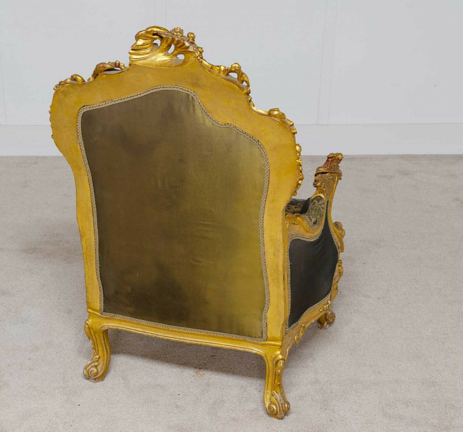 Pair French Gilt Arm Chairs Louis XVI Fauteuil photo 1400.0