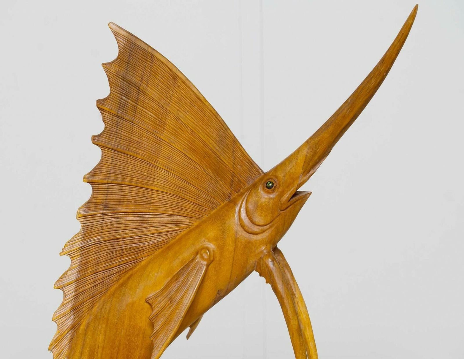 Large French Hand Carved Marlin Fish Sculpture Statue photo 1250.0
