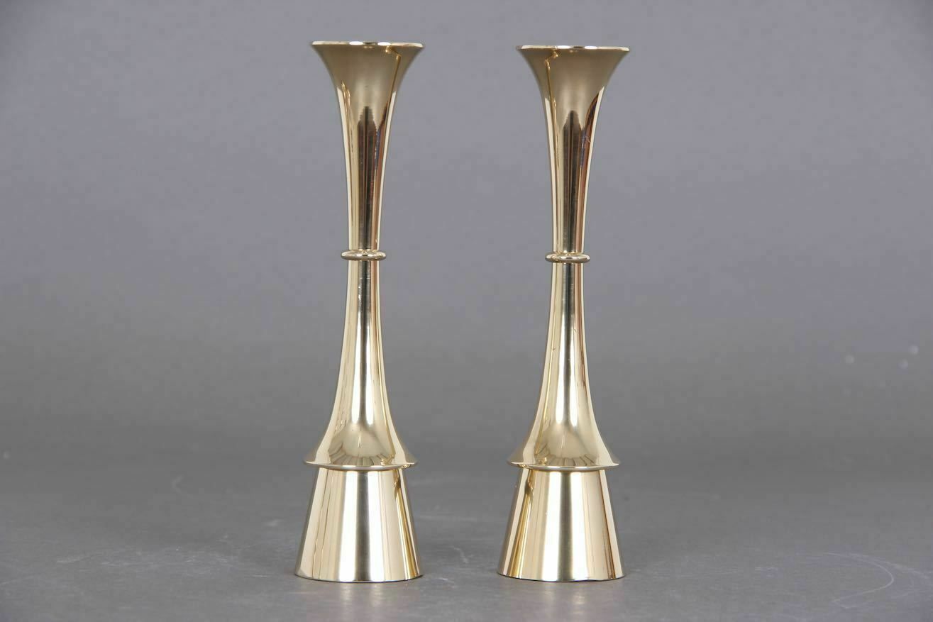 Set Of Danish Candle Holders In Solid Brass. Design By Jens H. Quistgaard In The 1960s. photo 150.0