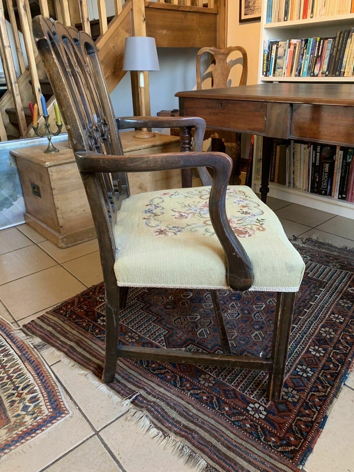 A 19th Century Elbow Chair In Mahogany photo for sale