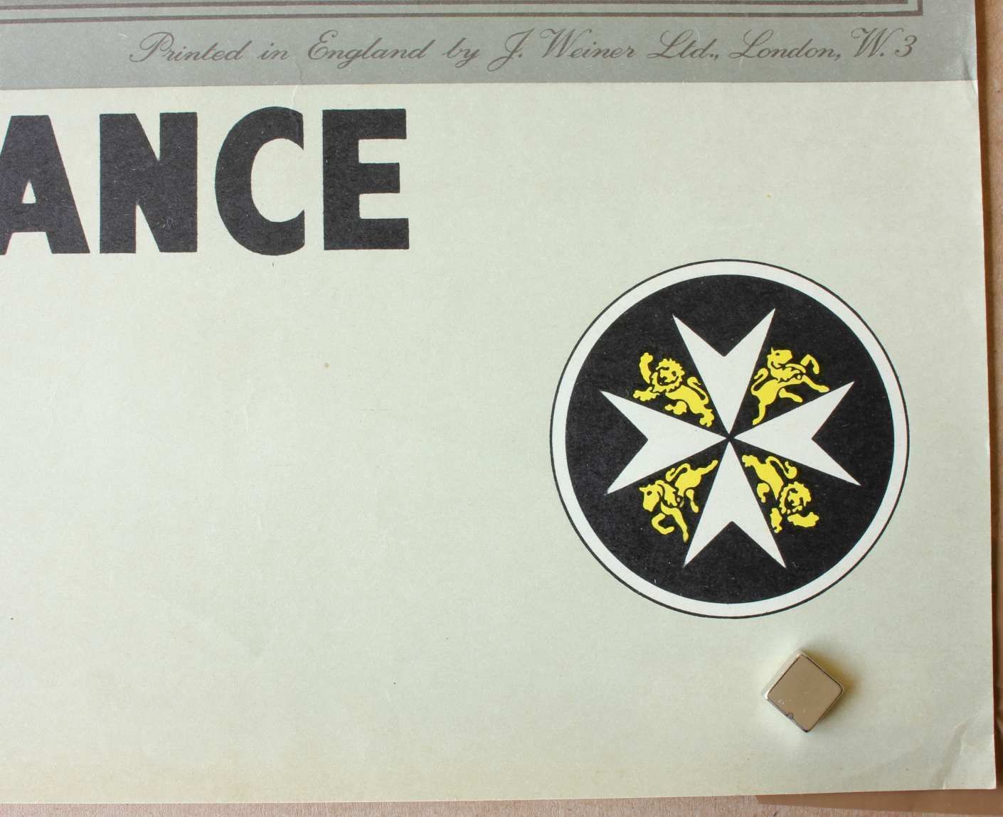 245.0 Original Anna Zinkeisen St John Ambulance Lithograph Officer & Nurse Poster. photo