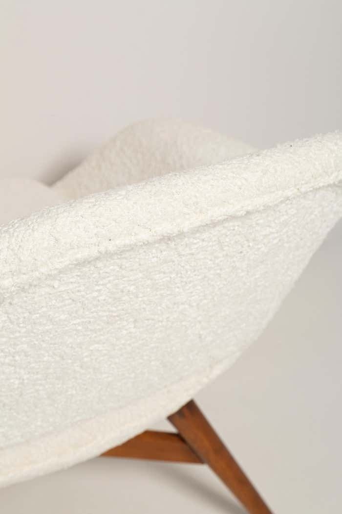 photo vinterior Mid Century White Boucle Shell Chair, Miroslav Navratil, Czechoslovakia, 1960s
