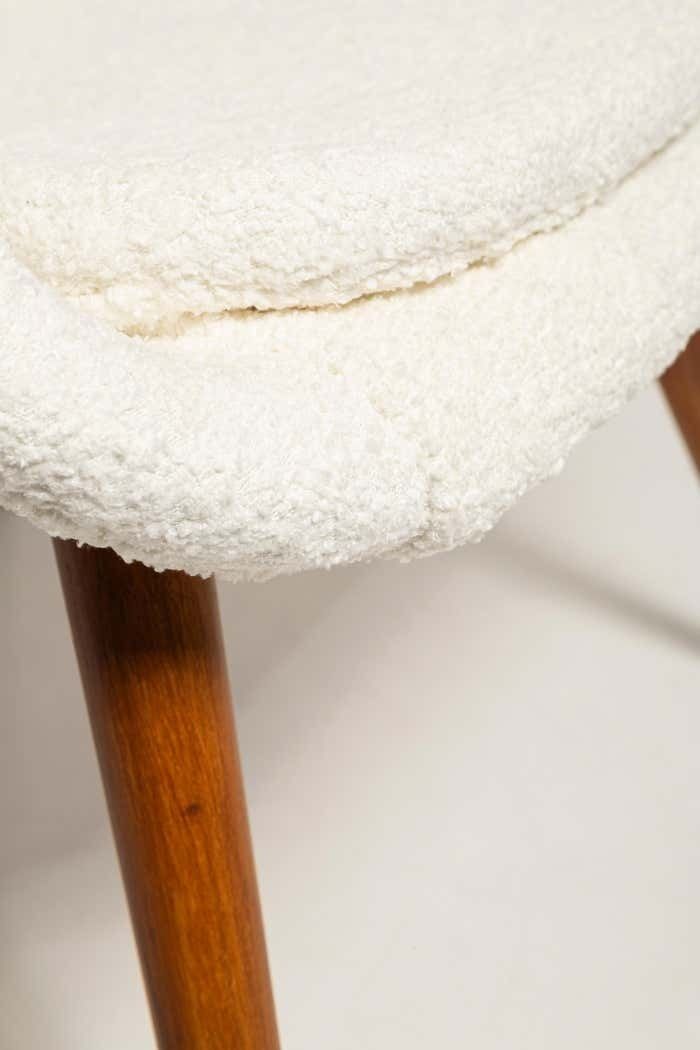 photo buy Mid Century White Boucle Shell Chair, Miroslav Navratil, Czechoslovakia, 1960s