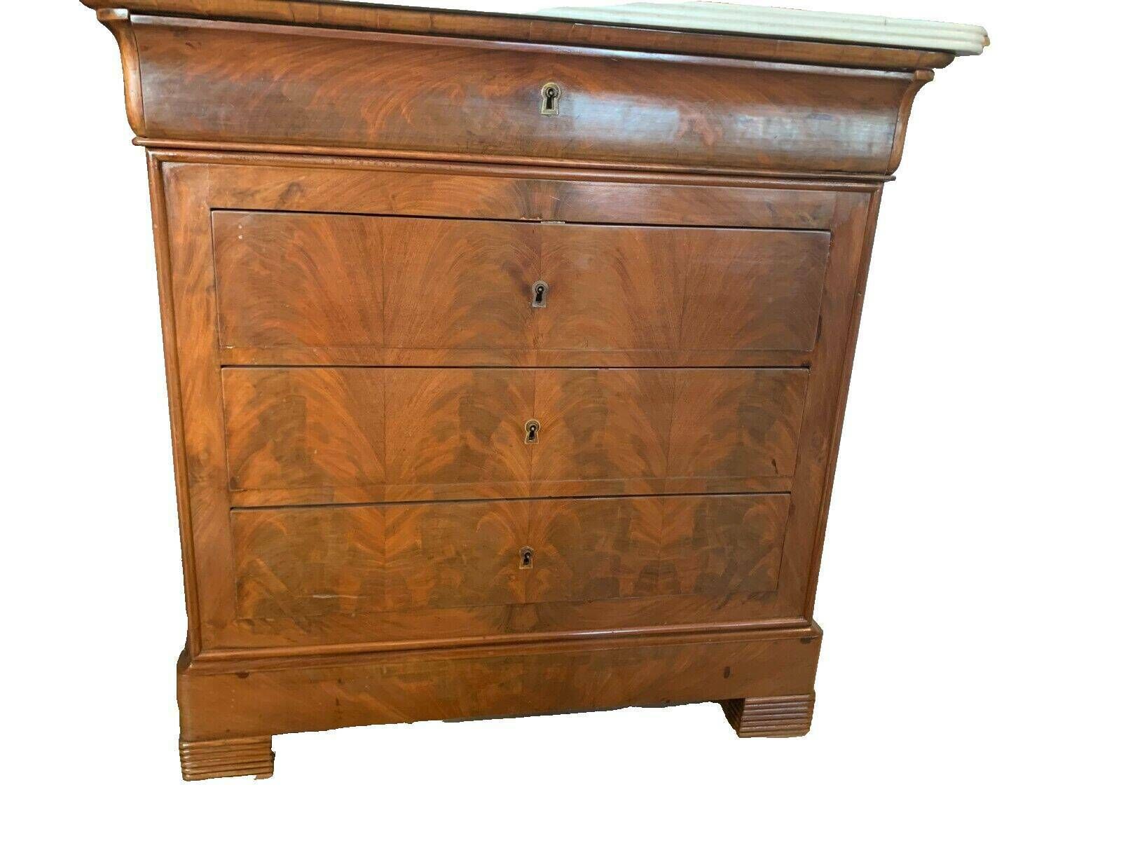 Louis Philippe Dressing Table Chest Of Drawers In Mahogany And 19th Century Veneer photo 955.4