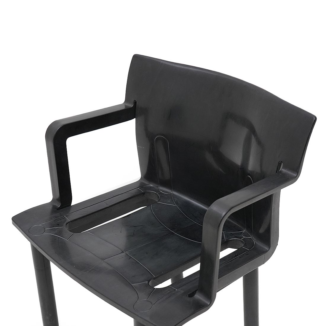 4 Black “4870” Chairs By Anna Castelli For Kartell, 1980s photo vintage