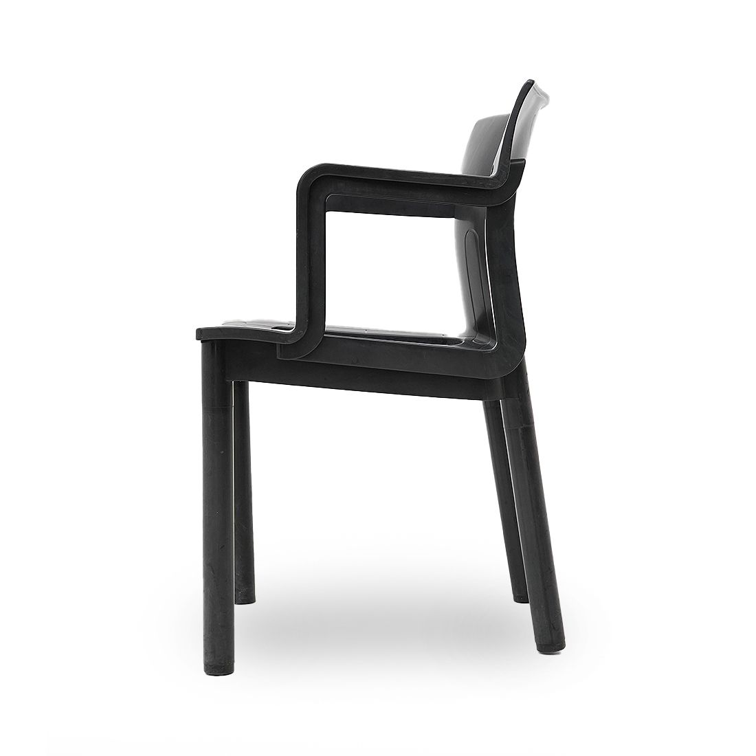 photo vinterior 4 Black “4870” Chairs By Anna Castelli For Kartell, 1980s
