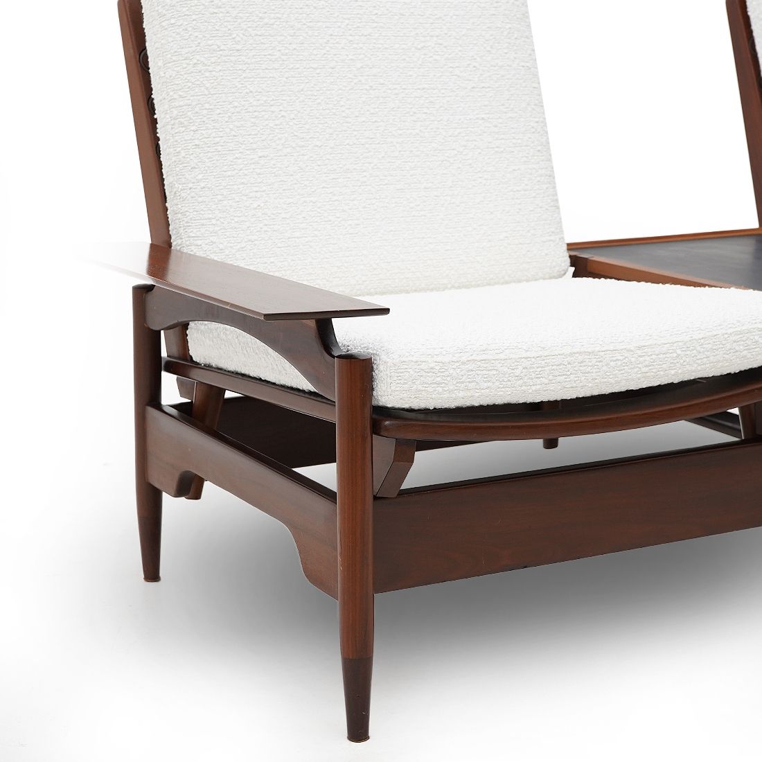 2815.0 Sofa In Wood And White Bouclé By Mario Franchioni For Framar, 1960s photo