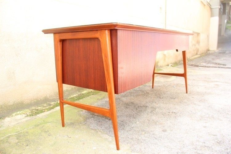 photo buy Italian Mi Centruy Modern Desk Mahogany Wood Vittorio Dassi 