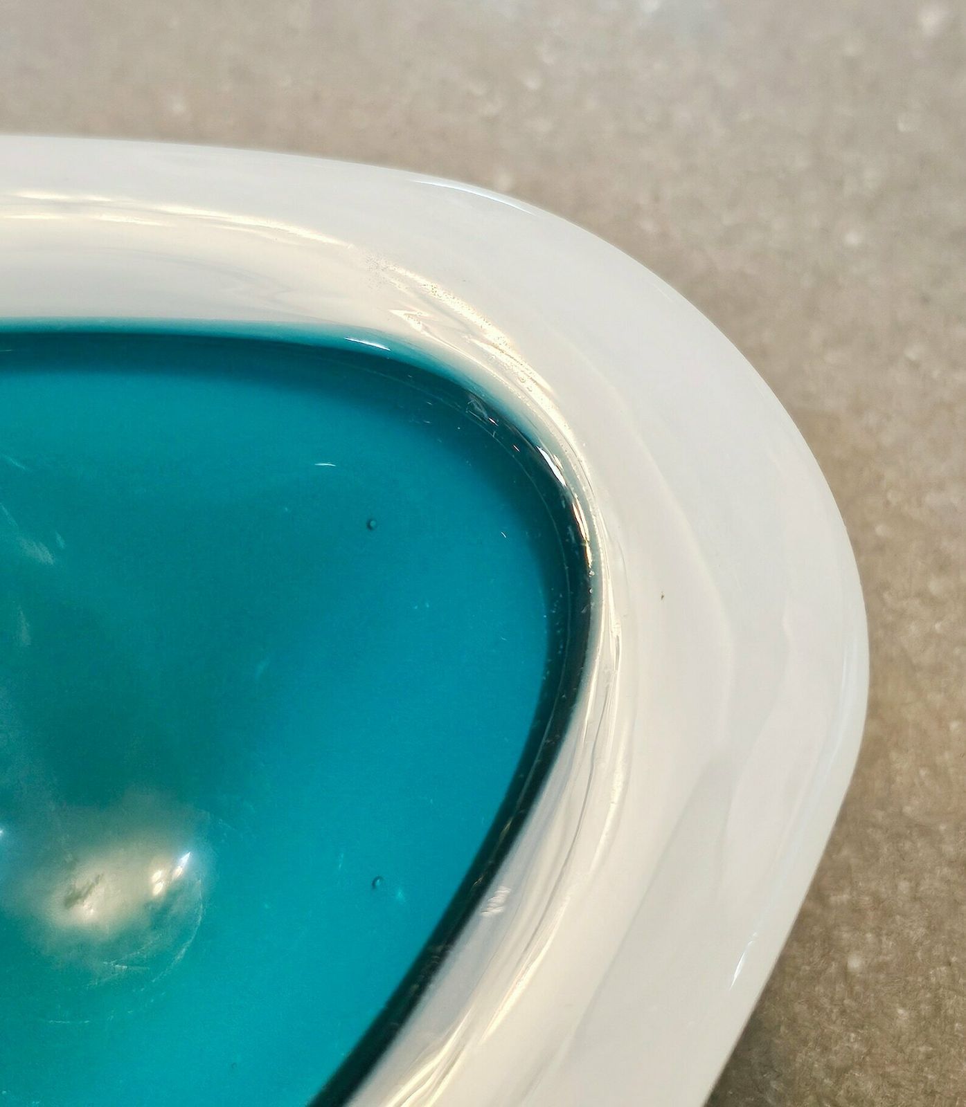 Very Rare Ashtray By Archimede Seguso In Opaline And Turquoise Murano Glass // Made In Italy In 1950s photo for sale