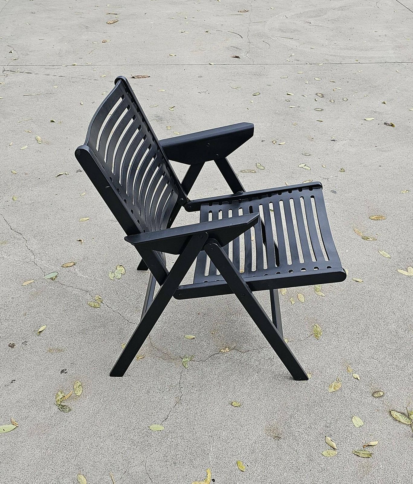 Mid Century Modern Rex Chair By Niko Kralj, Refurbished And Painted Black // Made In Yugoslavia In 1950s