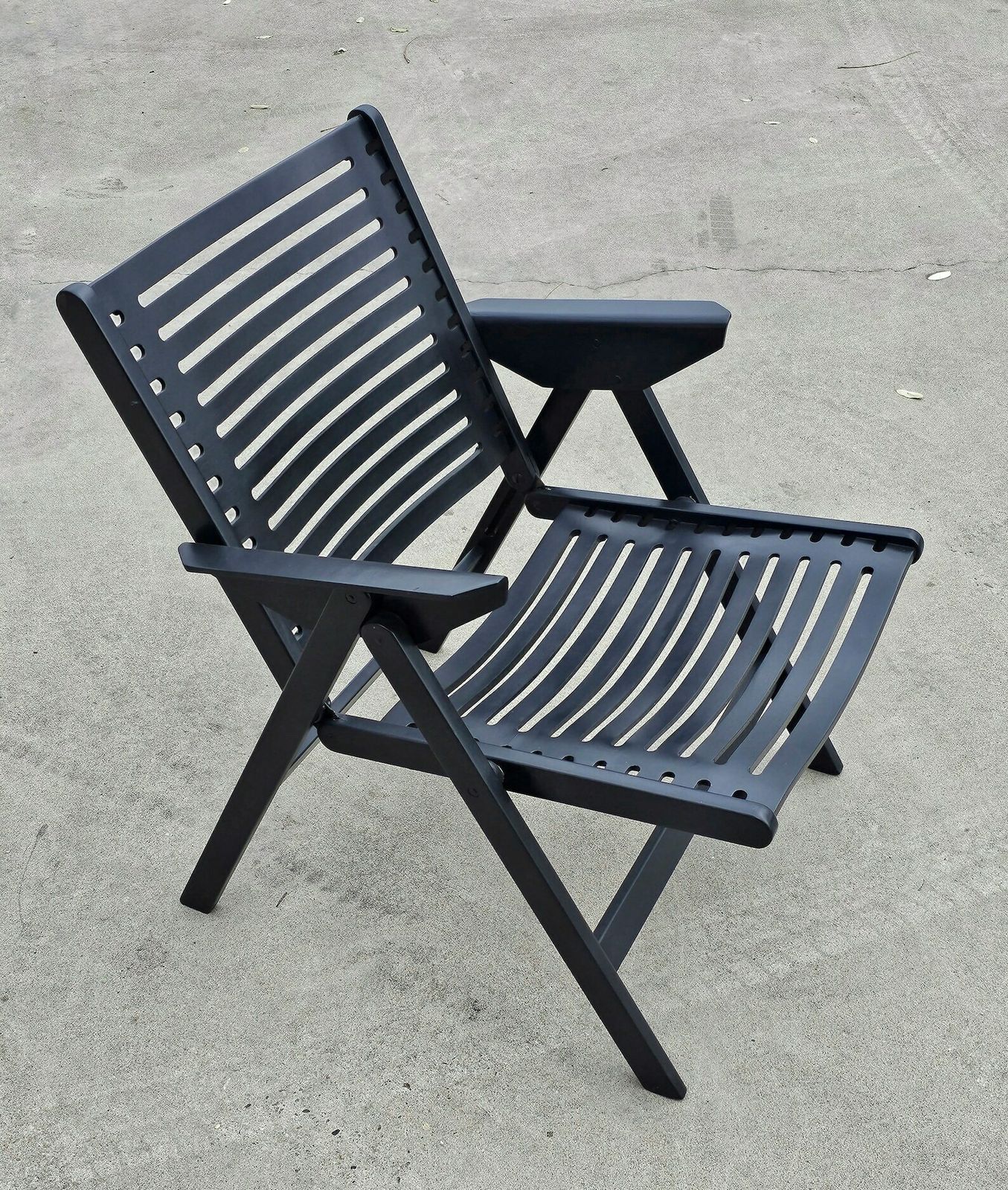Mid Century Modern Rex Chair By Niko Kralj, Refurbished And Painted Black // Made In Yugoslavia In 1950s photo vinterior