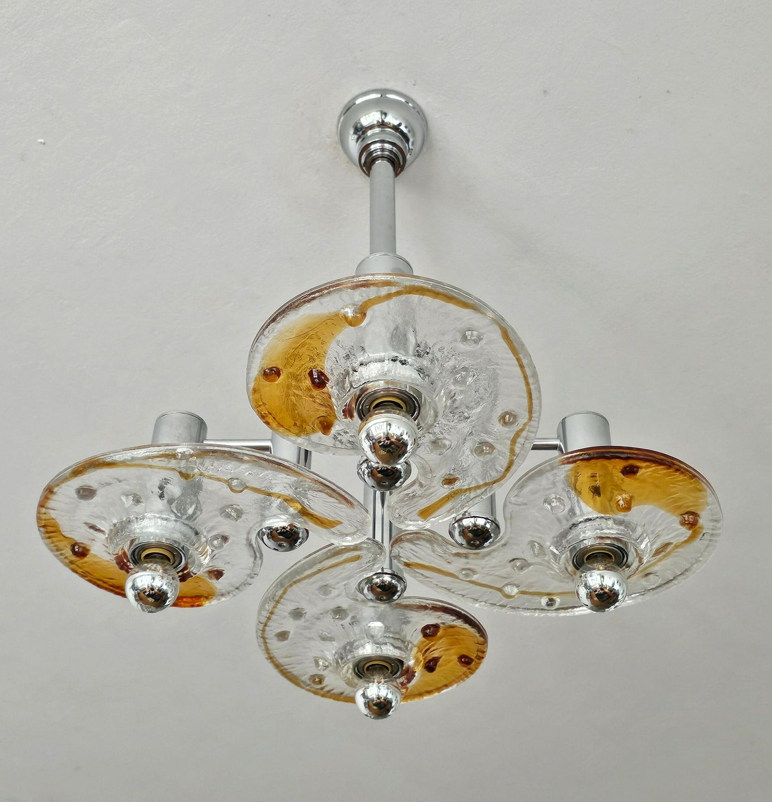 Extremely Rare Mid Century Modern Murano Glass Chandelier Designed By Carlo Nason For Av Mazzega // Made In Italy In 1960s photo furniture