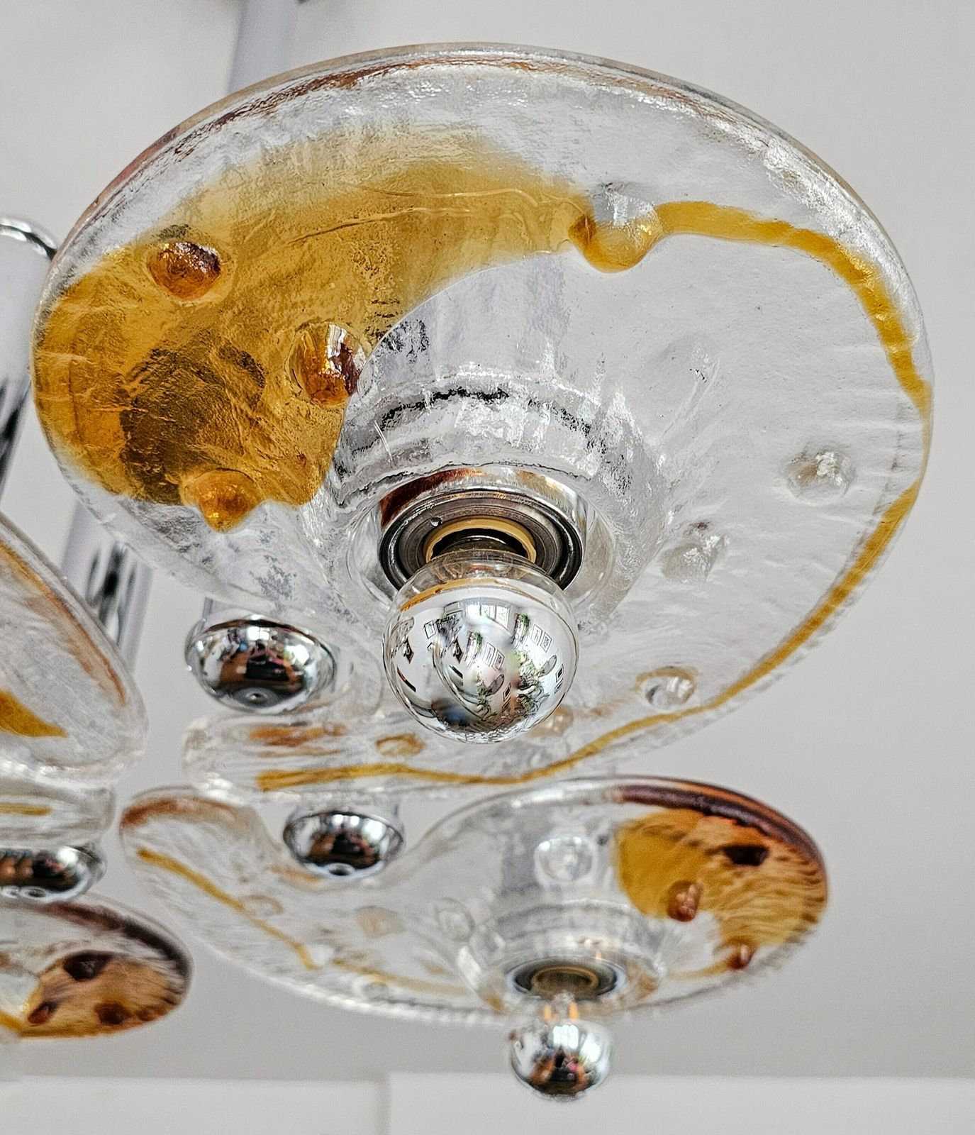 Extremely Rare Mid Century Modern Murano Glass Chandelier Designed By Carlo Nason For Av Mazzega // Made In Italy In 1960s photo vinterior