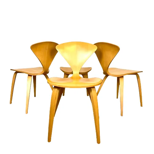 Set Of 4  Of Norman Cherner Pretzel Mid Century Dining Chairs photo vinterior