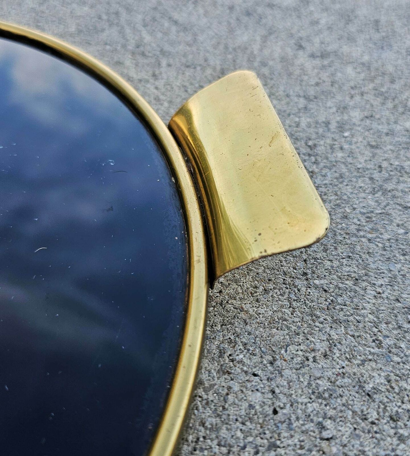 Mid Century Modern Brass And Black Glass Serving Tray By Josef Frank // Made In West Germany In 1950s photo Home Decor