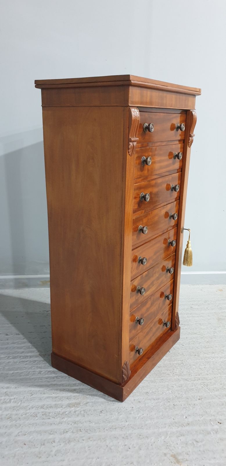 Large Victorian Mahogany Wellington Chest Of Drawers photo buy