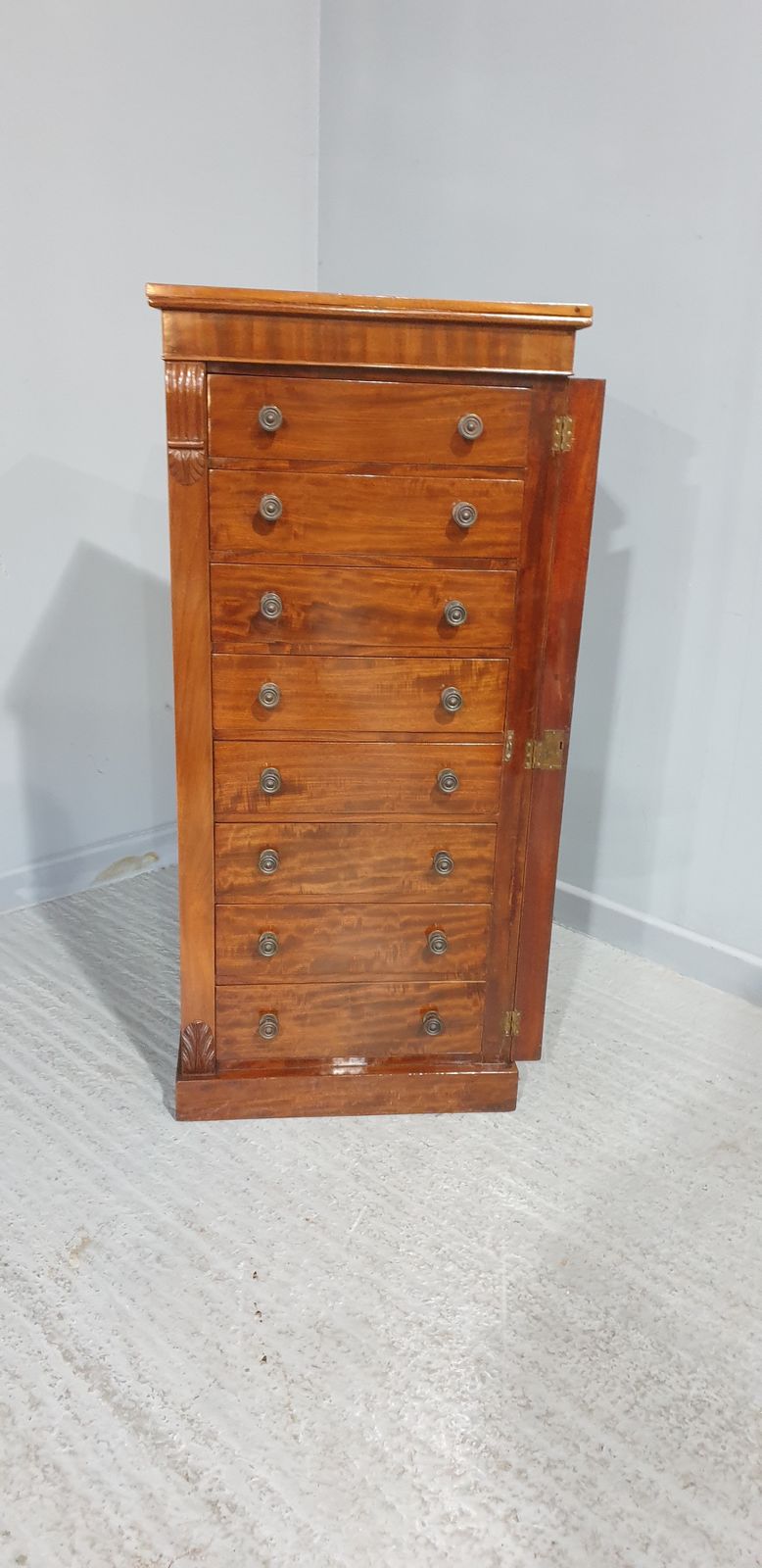 Large Victorian Mahogany Wellington Chest Of Drawers photo vintage