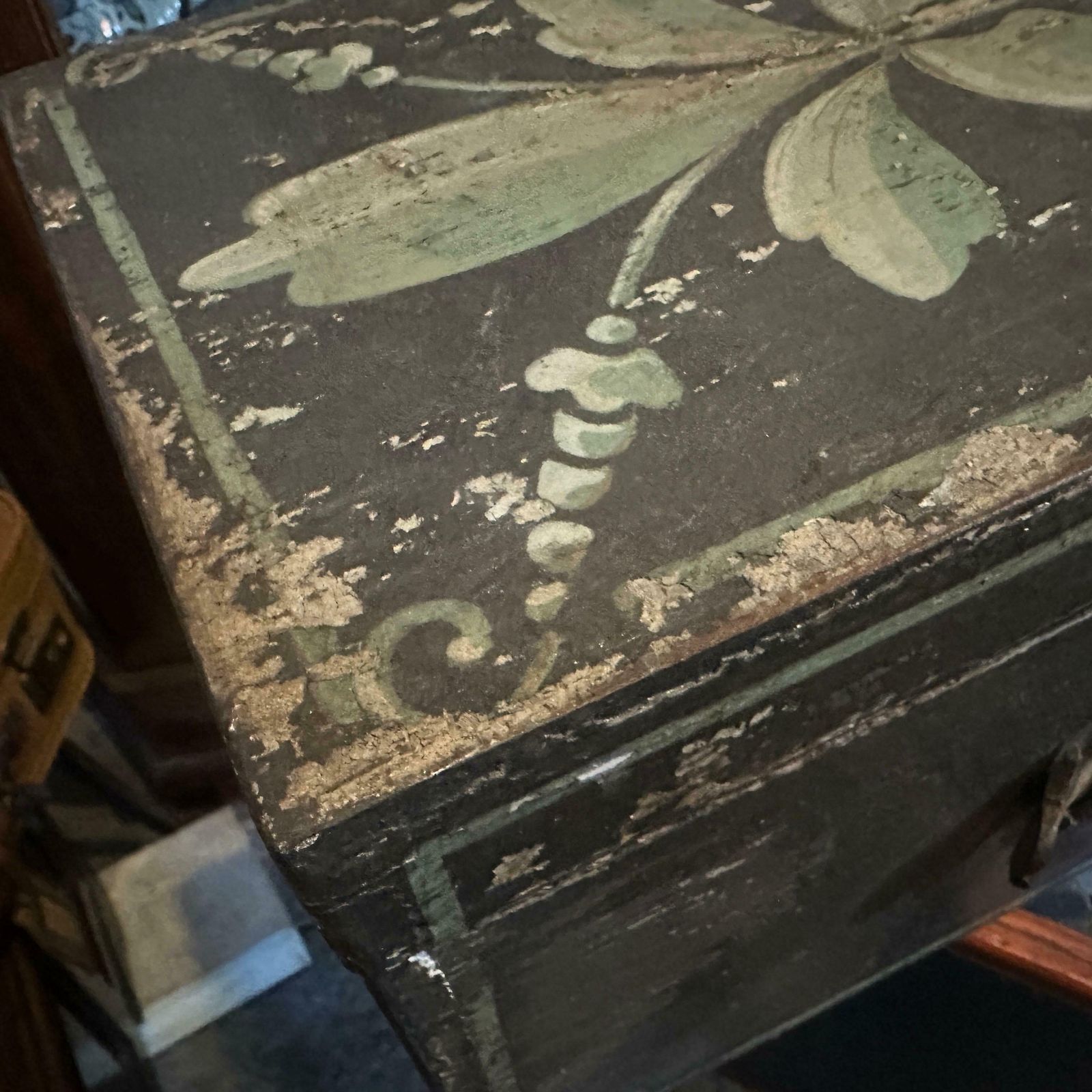 1890s Louis Philippe Brown And Green Lacquered Wood Sicilian Box photo Home Decor