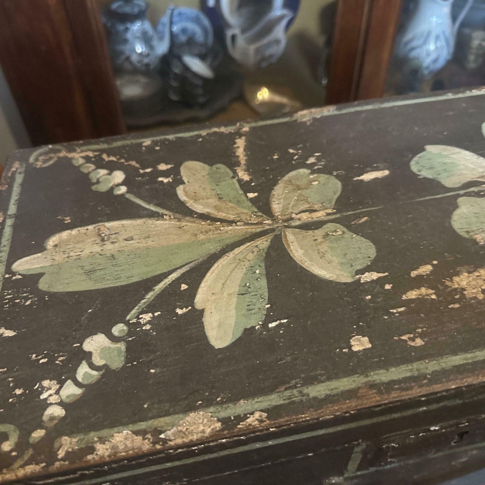1890s Louis Philippe Brown And Green Lacquered Wood Sicilian Box photo buy