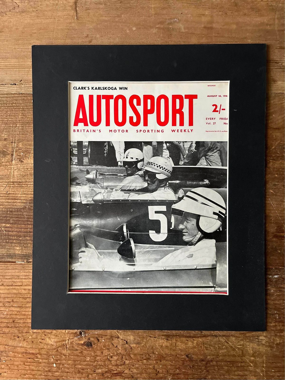 1963 Jim Clark Vintage Autosport Swedish Grand Prix Print photo furniture