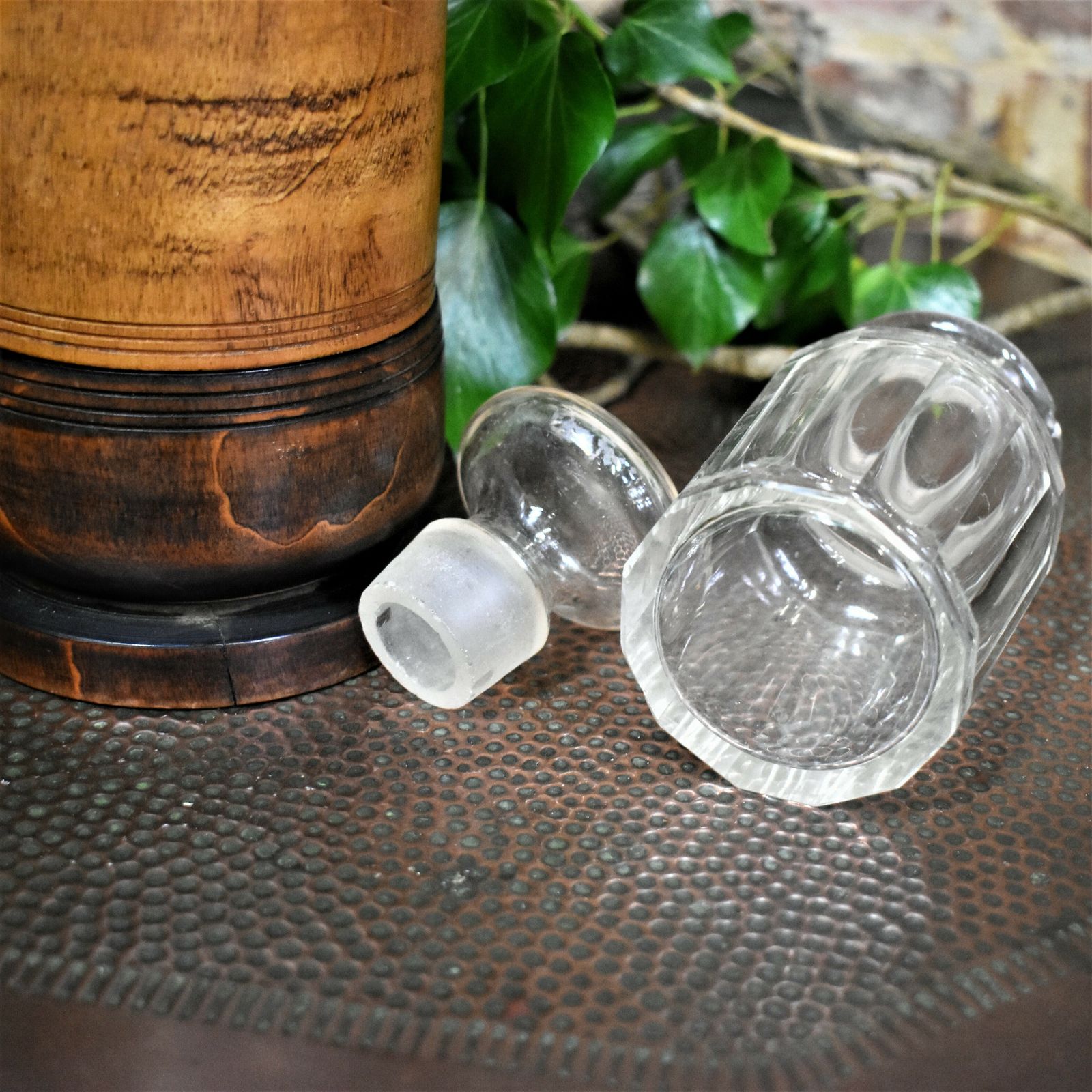 Antique 19th Century Wooden Apothecary Chemists Glass Bottle Travel Treen Case photo buy
