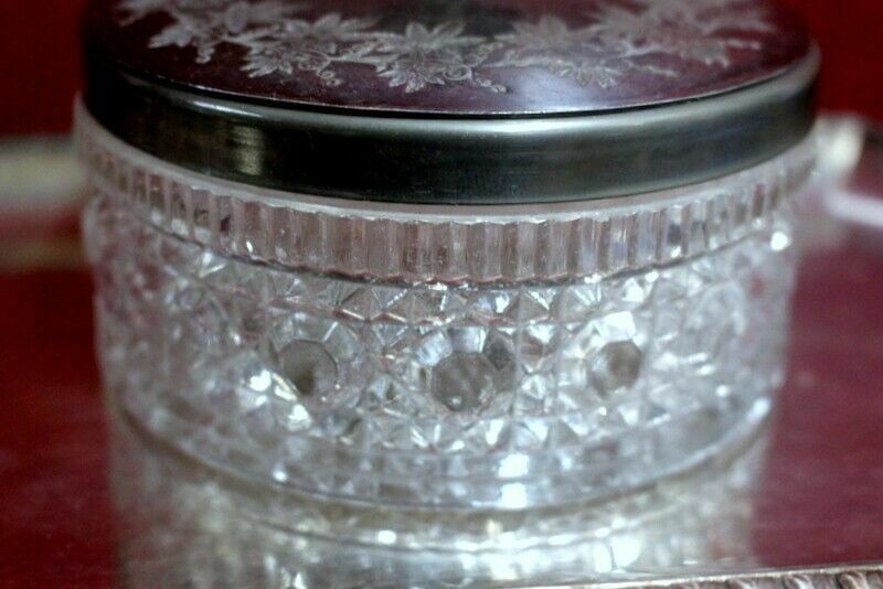 Antique Silver Plated/Crystal Glass Bowl Candy Dish Serving Dish Dinnerware Etc photo Home Decor