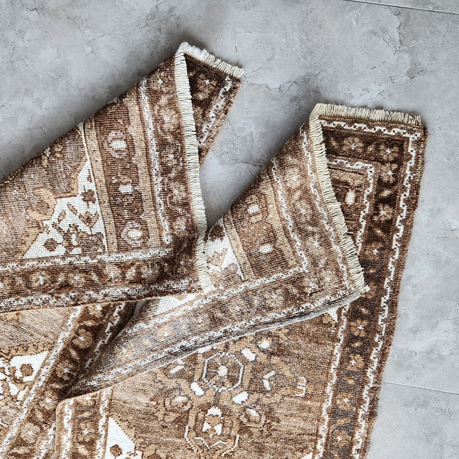 1960s Traditional Handwoven Oushak Wool Yastik Bath Mats   A Pair photo 400.0