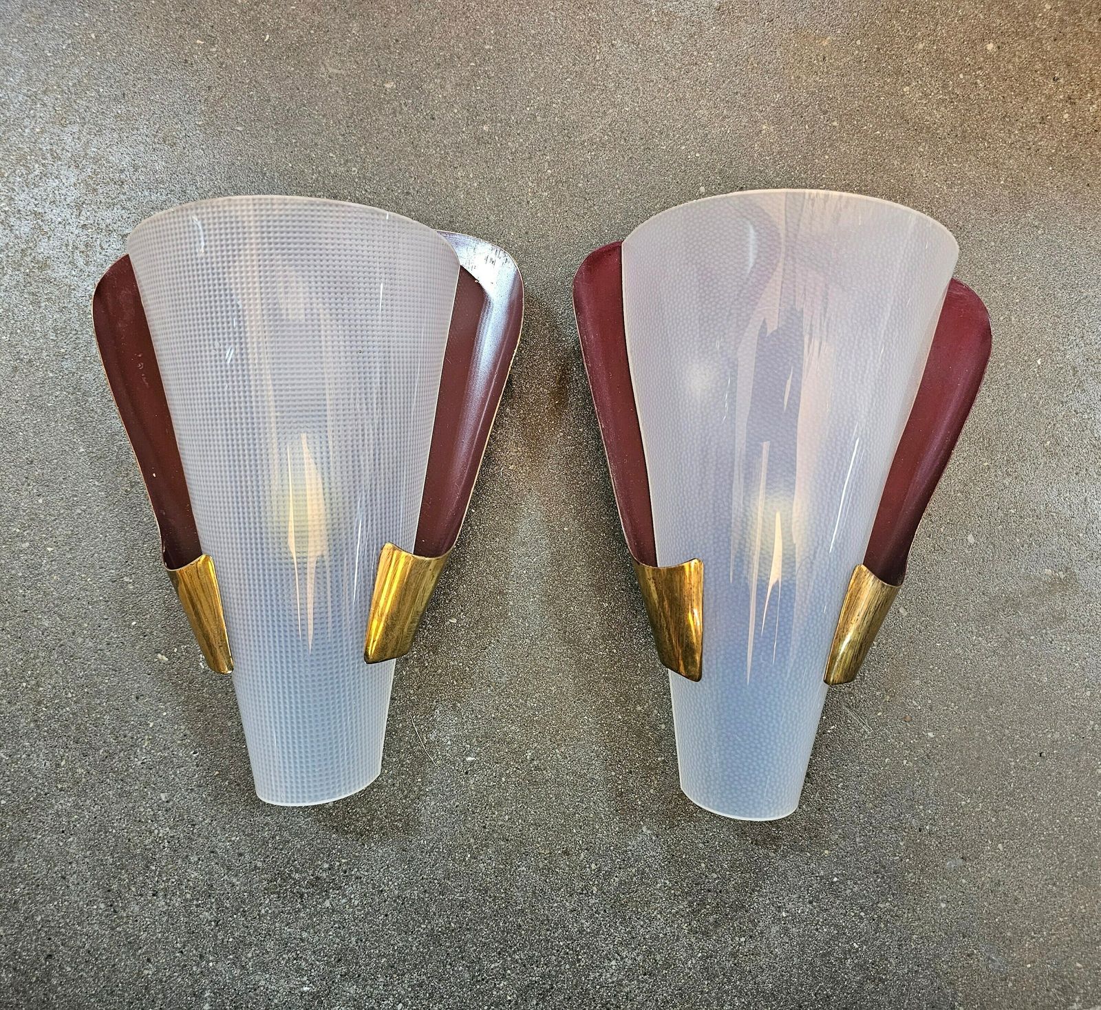 Pair Of Very Rare Mid Century Modern Brass Sconces By Stilnovo // Made In Italy In 1950s