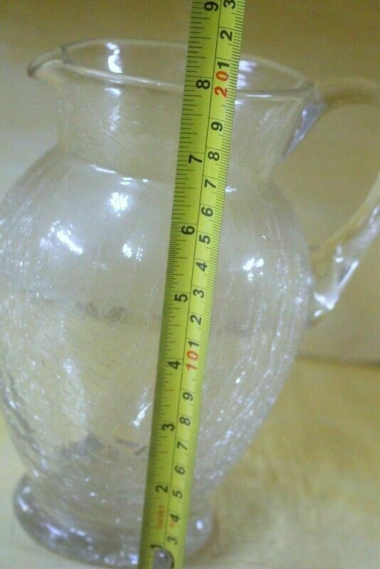 photo buy Antique French Parisian Crackle Glass Jug Clear Glass Vitorian Time