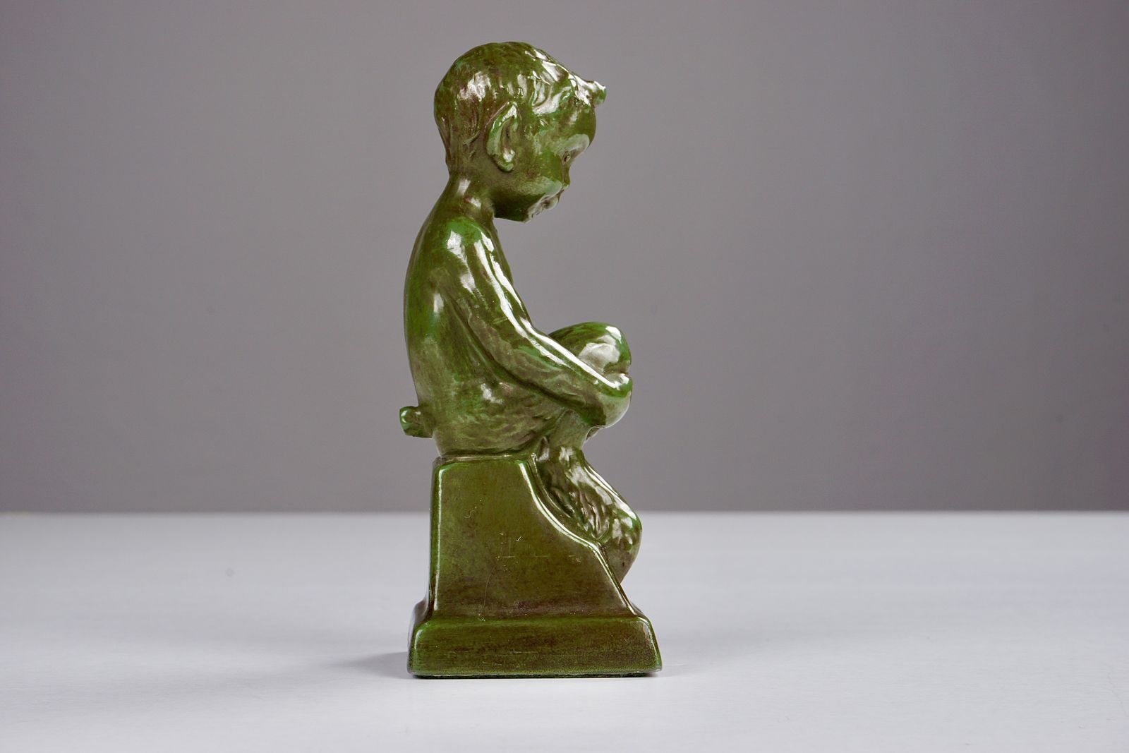 Sitting Faun By Elena Borch Made Of Disco Metal By Just Andersen A/S, 1940s photo buy