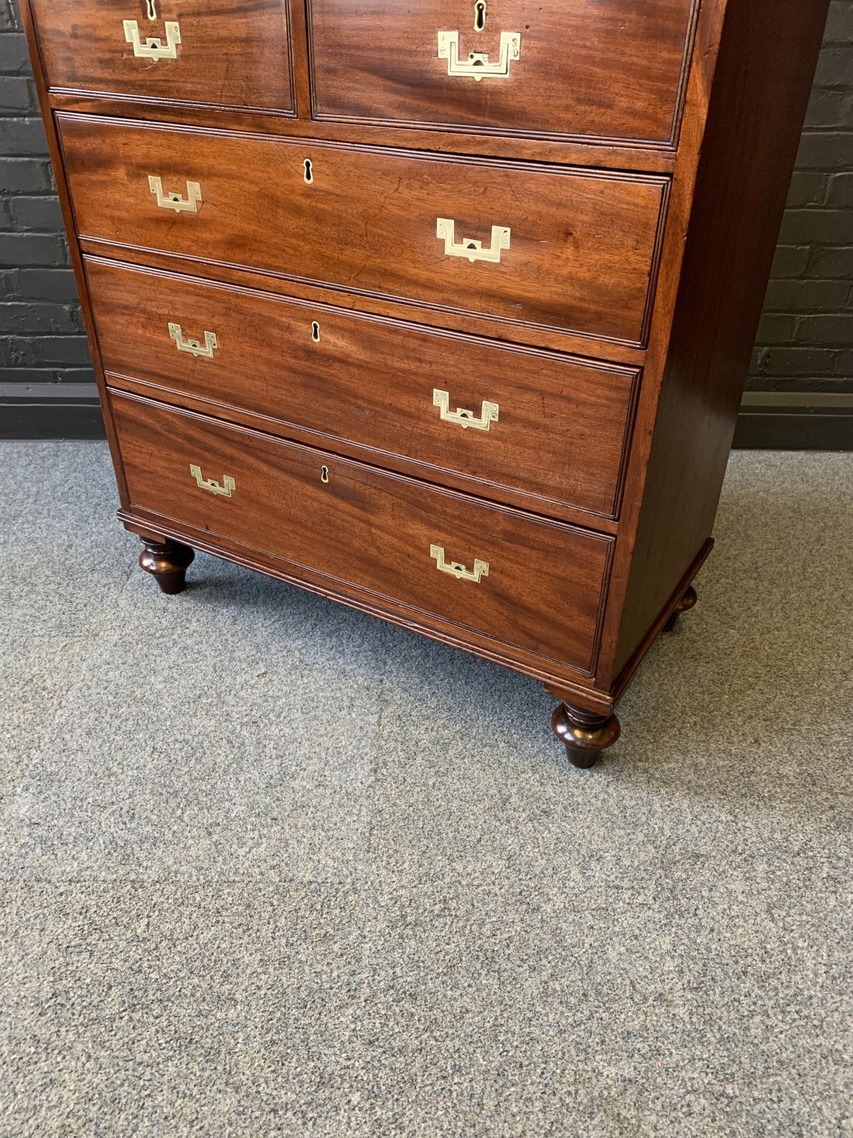 19th Century Mahogany Military Campaign Chest photo Furniture