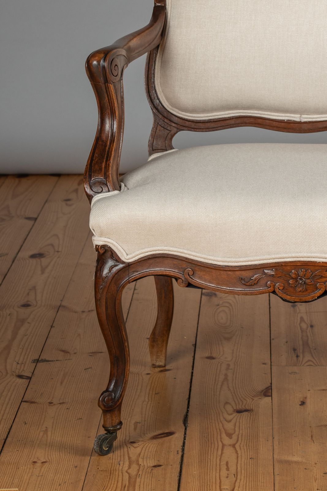 Pair Of Large 19th Century French Louis XV Style Walnut Upholstered Armchairs photo buy