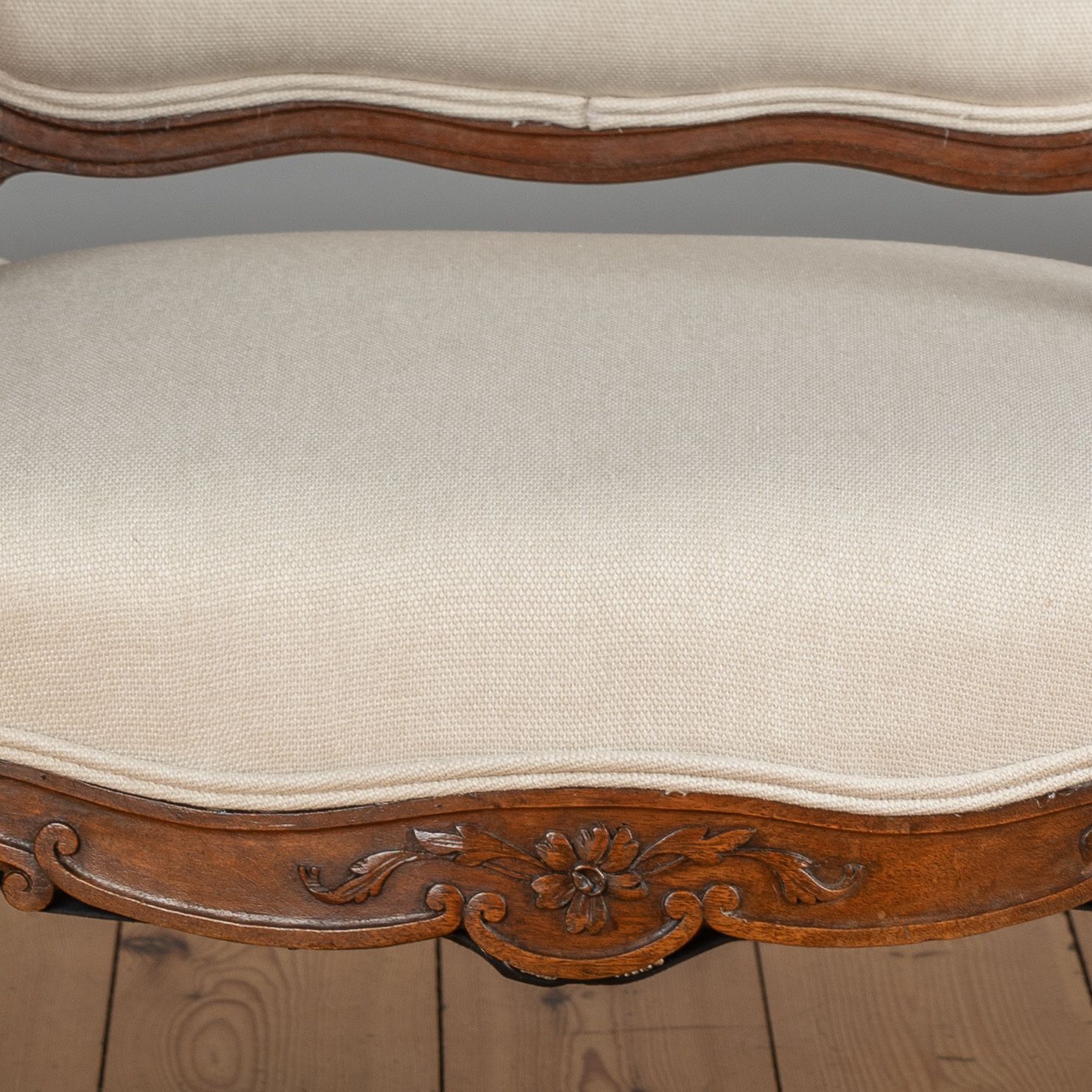 Pair Of Large 19th Century French Louis XV Style Walnut Upholstered Armchairs photo vintage