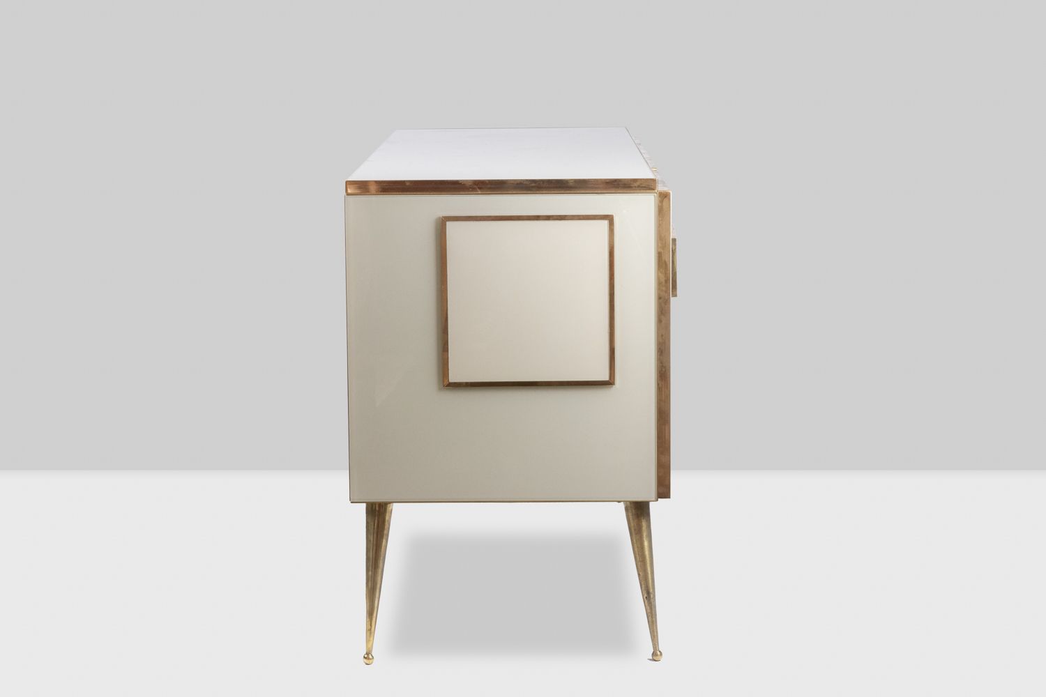 Geometric Sideboard In Glass And Gilded Brass. Contemporary Italian Work. photo 7500.0