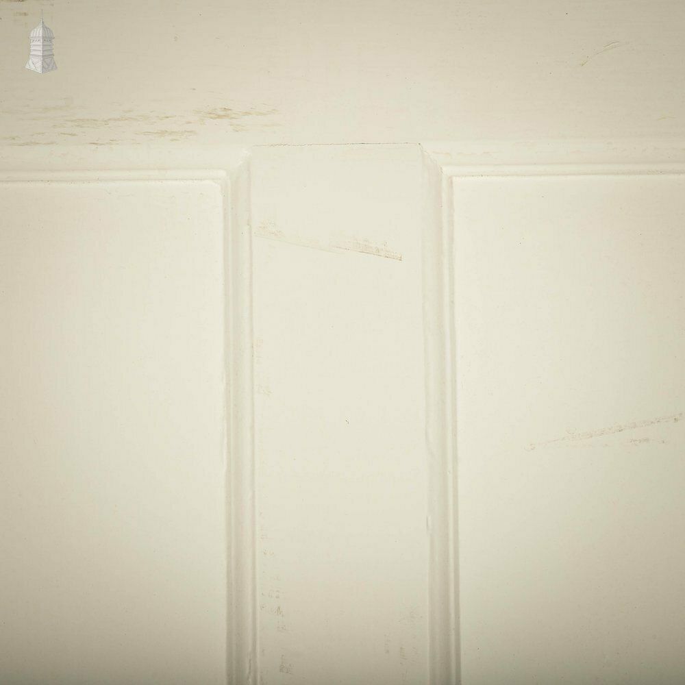 Pine Panelled Door, Moulded 4 Panel, White Painted photo vintage