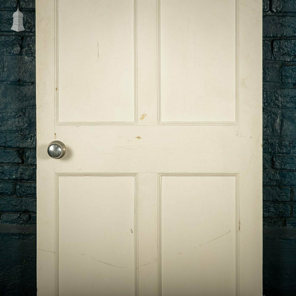 174.0 Pine Panelled Door, Moulded 4 Panel, White Painted photo