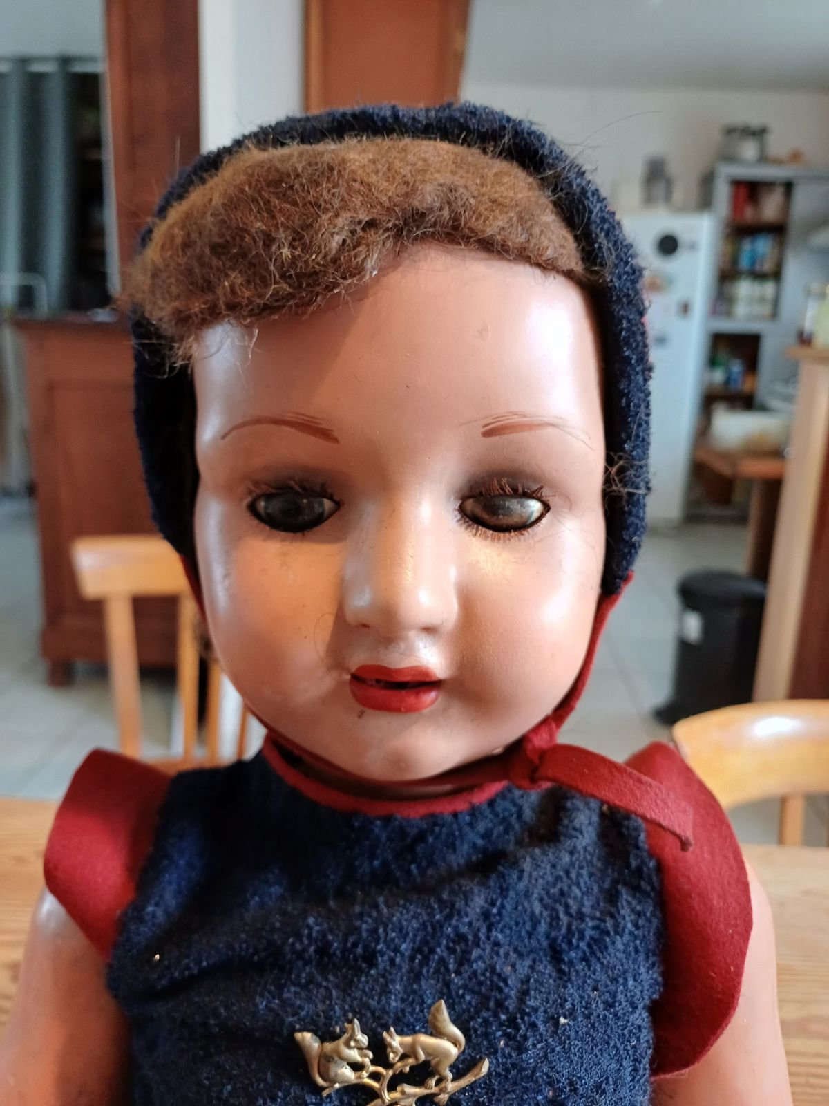 Old Wood And Boiled Cardboard Doll photo vinterior